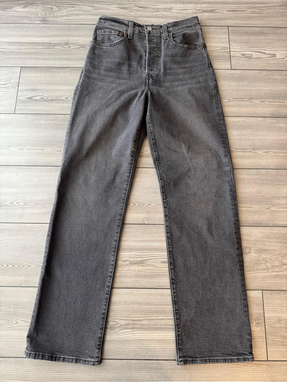Levi's Straight-Leg Jeans in Washed Black